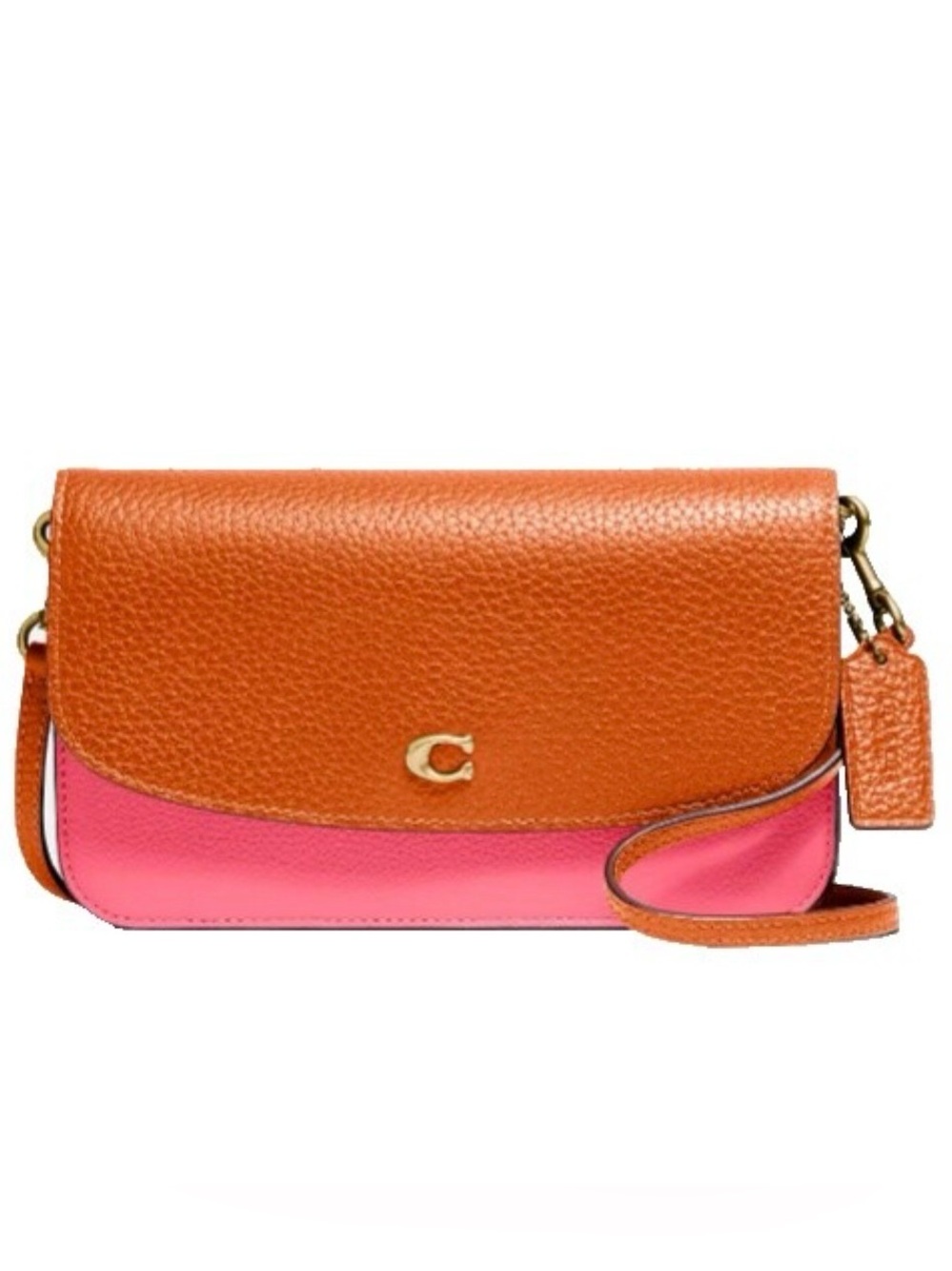 COACH🩷🧡Hayden🧡🩷COLORBLOCK CONVERTIBLE PEBBLE LEATHER CROSSBODY BAG 🌟NWOT🌟